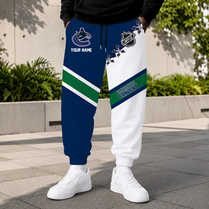 HOT DEAL - NEW CUSTOMIZED NHL19 VCC VANCOUVER CANUCKS SWEATPANTS