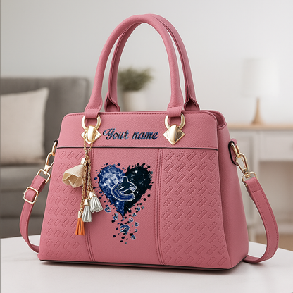 LIMITED EDITION - NEW CUSTOMIZED NHL19 VCC VANCOUVER CANUCKS ZIP HANDBAG MULTICOLOR