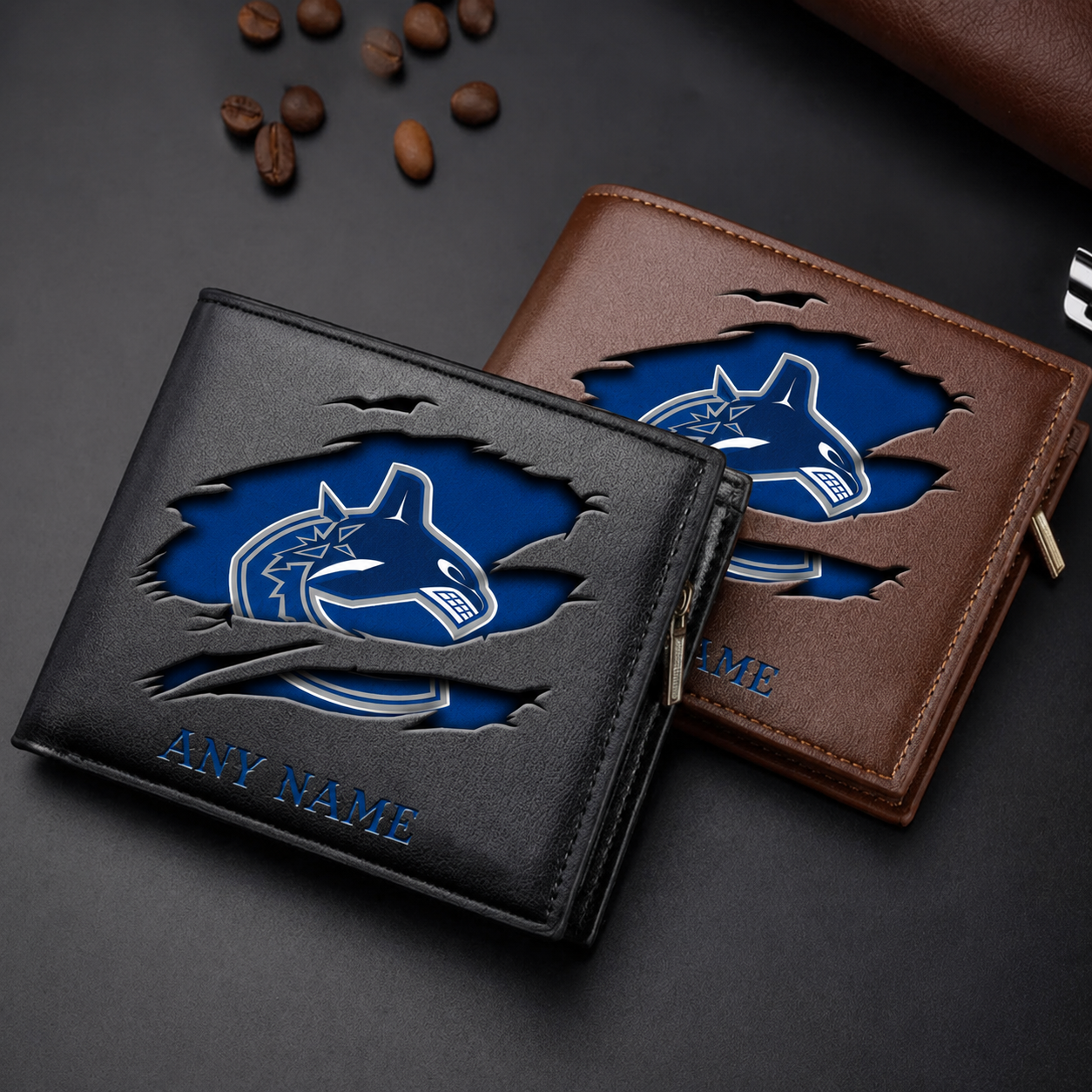 FINAL SALE - NEW CUSTOMIZED NHL19 VCC VANCOUVER CANUCKS LEATHER WALLET