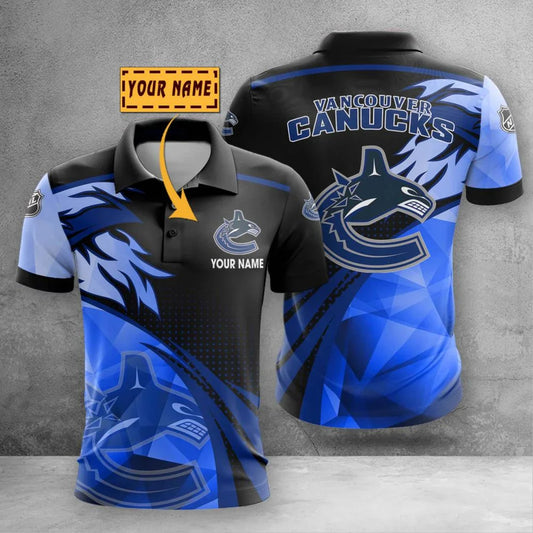 LIMITED EDITION - NEW CUSTOMIZED NHL19 VCC VANCOUVER CANUCKS POLO SHIRT, ZIP POLO SHIRT & T-SHIRTS
