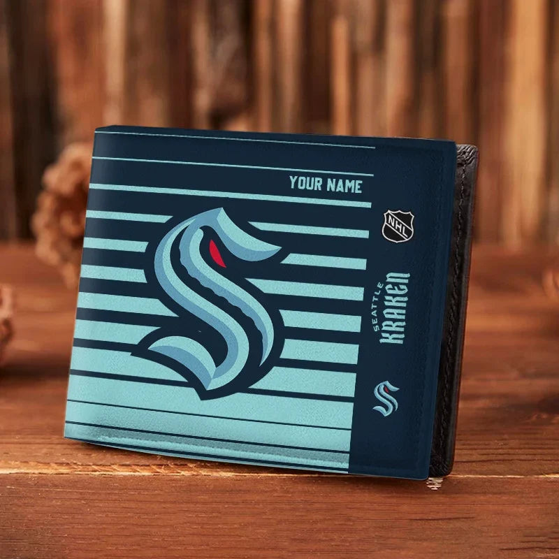 LIMITED EDITION - NEW CUSTOMIZED NHL20 STK SEATTLE KRAKEN LEATHER WALLET