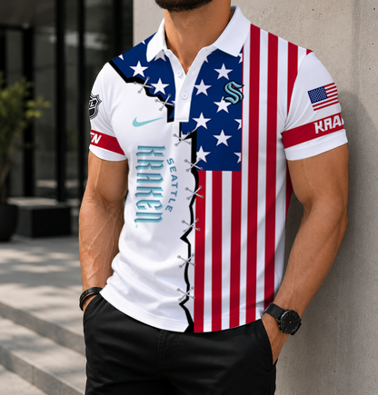 LIMITED EDITION - NEW CUSTOMIZED NHL20 STK SEATTLE KRAKEN POLO SHIRT, ZIP POLO SHIRT & T-SHIRTS