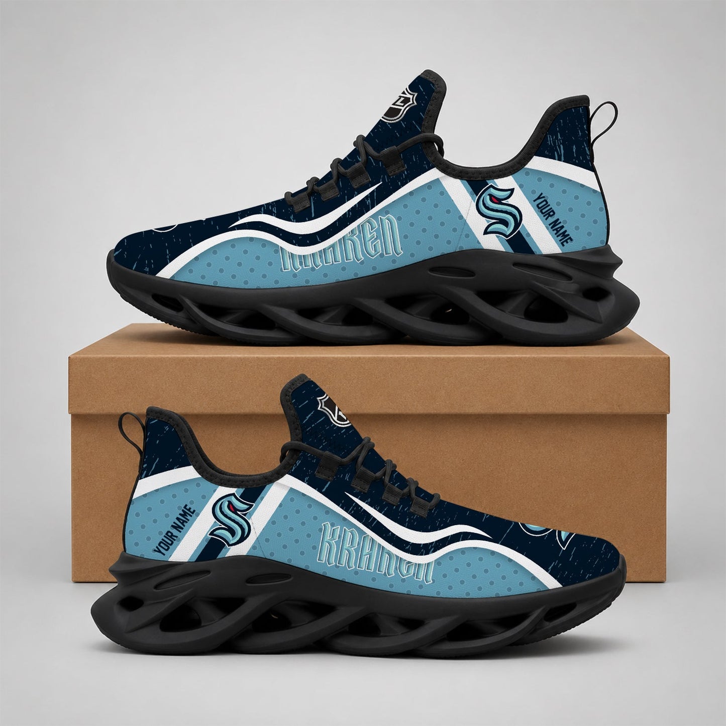 LIMITED EDITION - NEW CUSTOMIZED NHL20 STK SEATTLE KRAKEN CLUNKY SNEAKERS