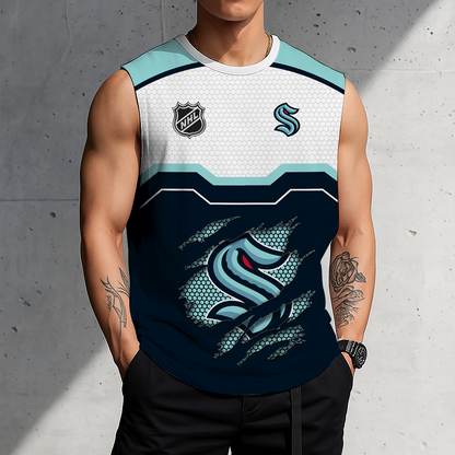 LIMITED EDITION - NEW CUSTOMIZED NHL20 STK SEATTLE KRAKEN MEN'S GYM SHIRT