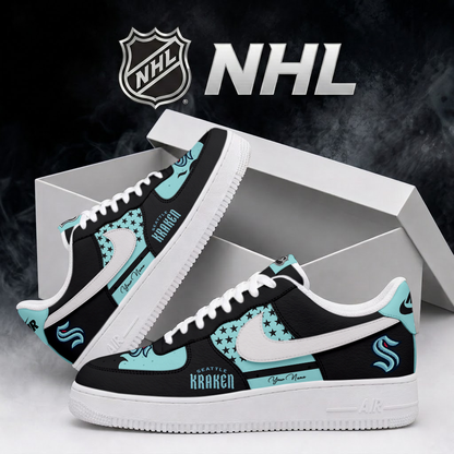 LIMITED EDITION - NEW CUSTOMIZED NHL20 STK SEATTLE KRAKEN AF1 SHOES