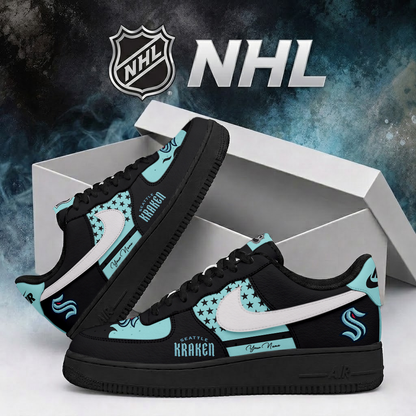 LIMITED EDITION - NEW CUSTOMIZED NHL20 STK SEATTLE KRAKEN AF1 SHOES