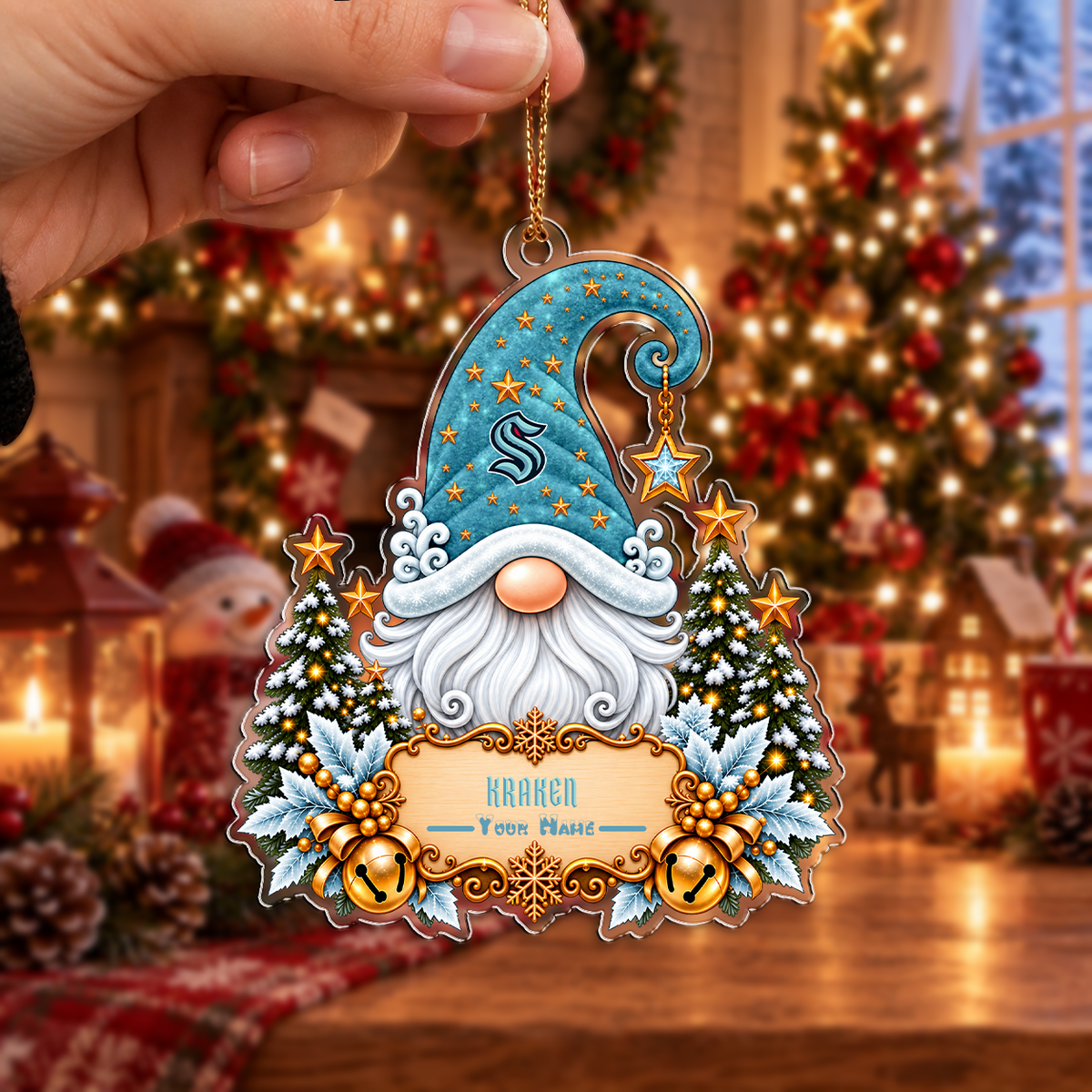 EXCLUSIVE EDITION - NEW CUSTOMIZED NHL20 STK SEATTLE KRAKEN CHRISTMAS ACRYLIC ORNAMENT