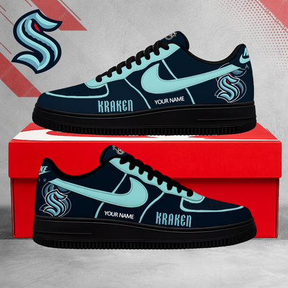 FLASH SALE - NEW CUSTOMIZED NHL20 SEATTLE KRAKEN AF1 SHOES