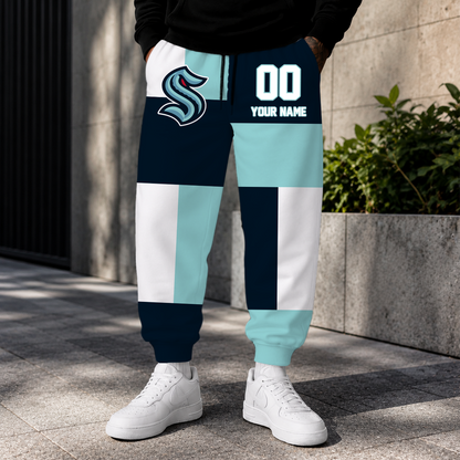 VIRAL EDITION - NEW CUSTOMIZED NHL20 STK SEATTLE KRAKEN SWEATPANTS