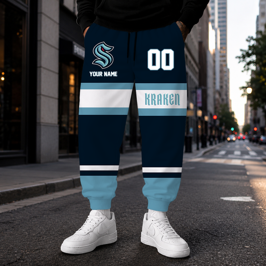 HOT DEAL - NEW CUSTOMIZED NHL20 STK SEATTLE KRAKEN SWEATPANTS