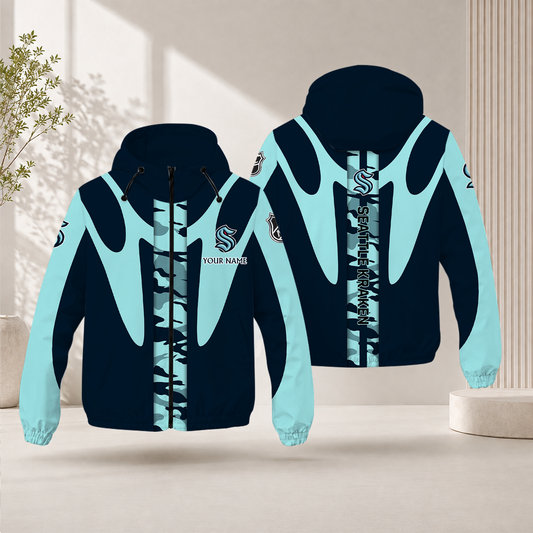 LIMITED EDITION - NEW CUSTOMIZED NHL20 STK SEATTLE KRAKEN WINDBREAKER JACKET