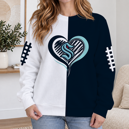 FINAL SALE - NEW CUSTOMIZED NHL20 STK SEATTLE KRAKEN RIBBED HOODIE & SWEATSHIRT