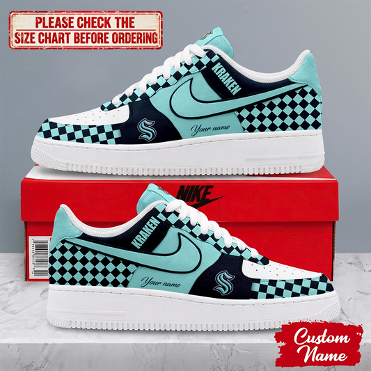 LIMITED EDITION - NEW CUSTOMIZED NHL20 SEATTLE KRAKEN AF1 SHOES