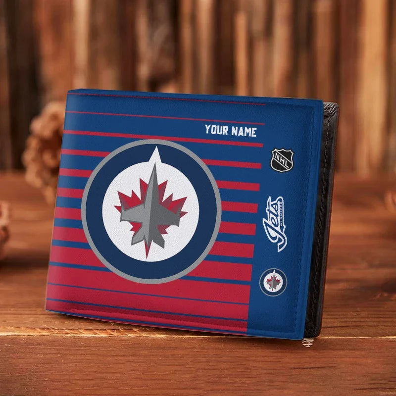 LIMITED EDITION - NEW CUSTOMIZED NHL21 WPJ WINNIPEG JETS LEATHER WALLET