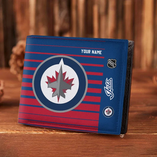 LIMITED EDITION - NEW CUSTOMIZED NHL21 WPJ WINNIPEG JETS LEATHER WALLET