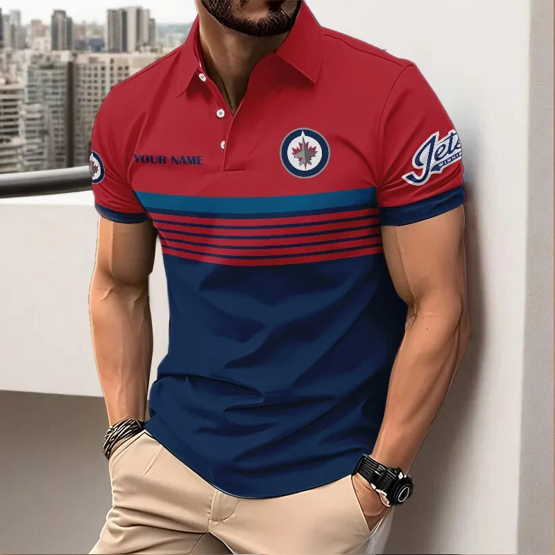HOT DEAL - NEW CUSTOMIZED NHL21 WPJ WINNIPEG JETS POLO SHIRT, ZIP POLO SHIRT & T-SHIRTS