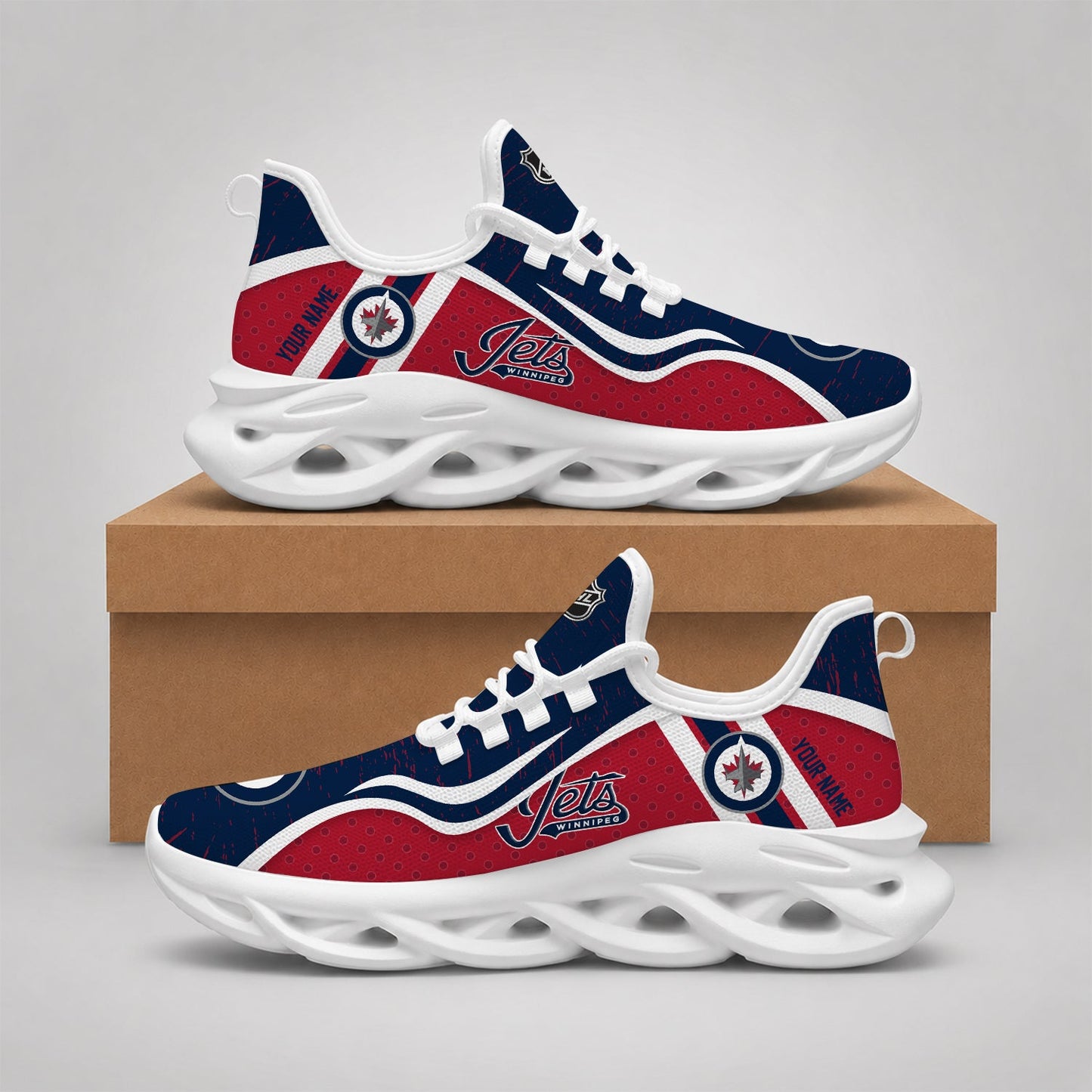 LIMITED EDITION - NEW CUSTOMIZED NHL21 WPJ WINNIPEG JETS CLUNKY SNEAKERS