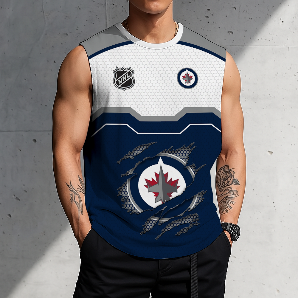 LIMITED EDITION - NEW CUSTOMIZED NHL21 WPJ WINNIPEG JETS MEN'S GYM SHIRT