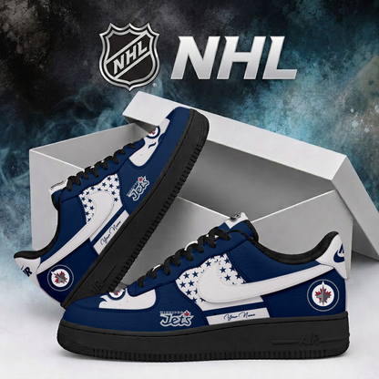 LIMITED EDITION - NEW CUSTOMIZED NHL21 WPJ WINNIPEG JETS AF1 SHOES
