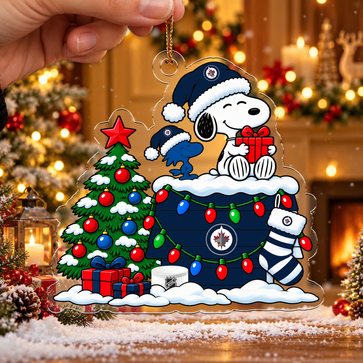 LIMITED DROP - NEW CUSTOMIZED NHL21 WPJ WINNIPEG JETS CHRISTMAS ACRYLIC ORNAMENT