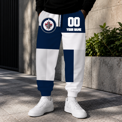 VIRAL EDITION - NEW CUSTOMIZED NHL21 WPJ WINNIPEG JETS SWEATPANTS