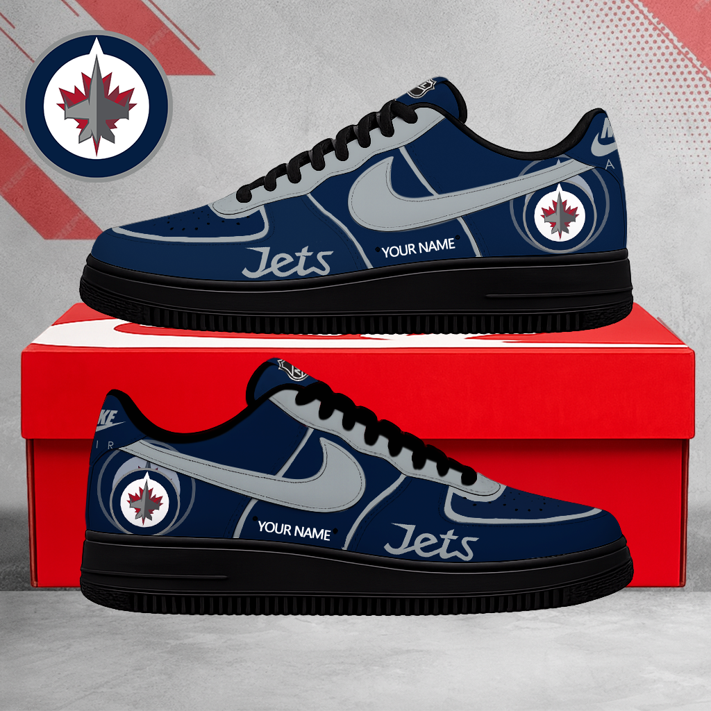 FLASH SALE - NEW CUSTOMIZED NHL21 WPJ WINNIPEG JETS AF1 SHOES