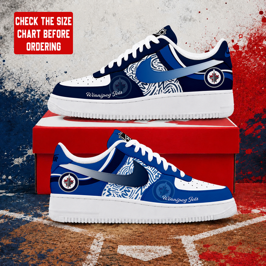 LIMITED EDITION - NEW CUSTOMIZED NHL21 WPJ WINNIPEG JETS AF1 SHOES
