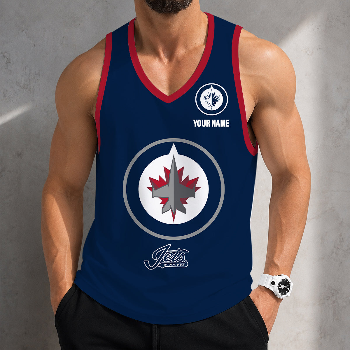 VIRAL EDITION - NEW CUSTOMIZED NHL21 WPJ WINNIPEG JETS MEN'S TANK TOP
