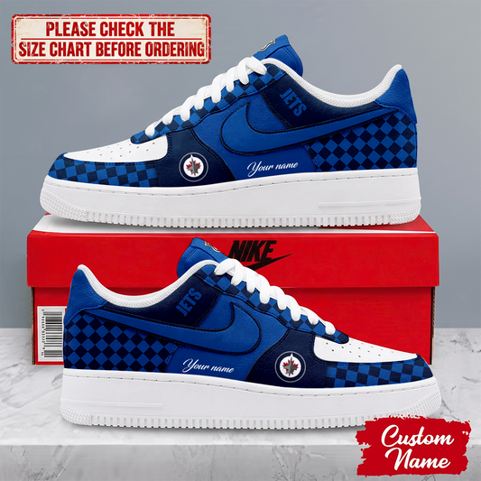 LIMITED EDITION - NEW CUSTOMIZED NHL21 WPJ WINNIPEG JETS AF1 SHOES