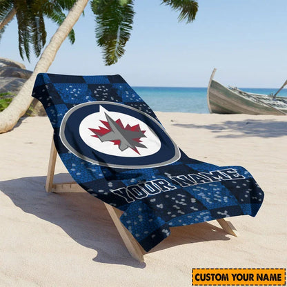 LIMITED EDITION - NEW CUSTOMIZED NHL21 WPJ WINNIPEG JETS BEACH TOWEL FOR FAN