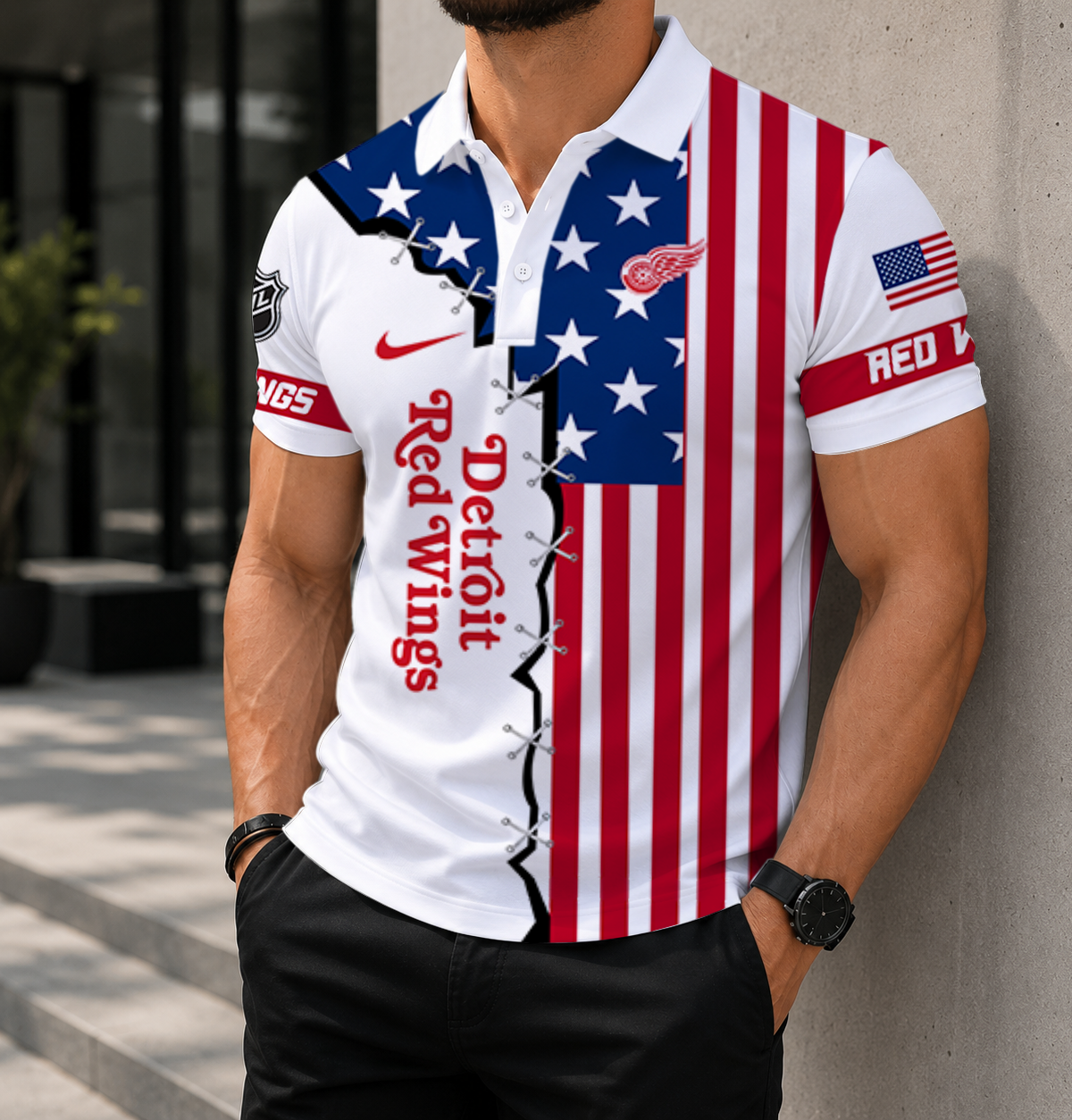 LIMITED EDITION - NEW CUSTOMIZED NHL22 DRW DETROIT RED WINGS POLO SHIRT, ZIP POLO SHIRT & T-SHIRTS