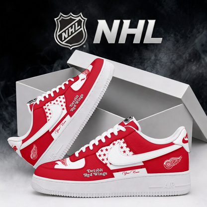 LIMITED EDITION - NEW CUSTOMIZED NHL22 DRW DETROIT RED WINGS AF1 SHOES