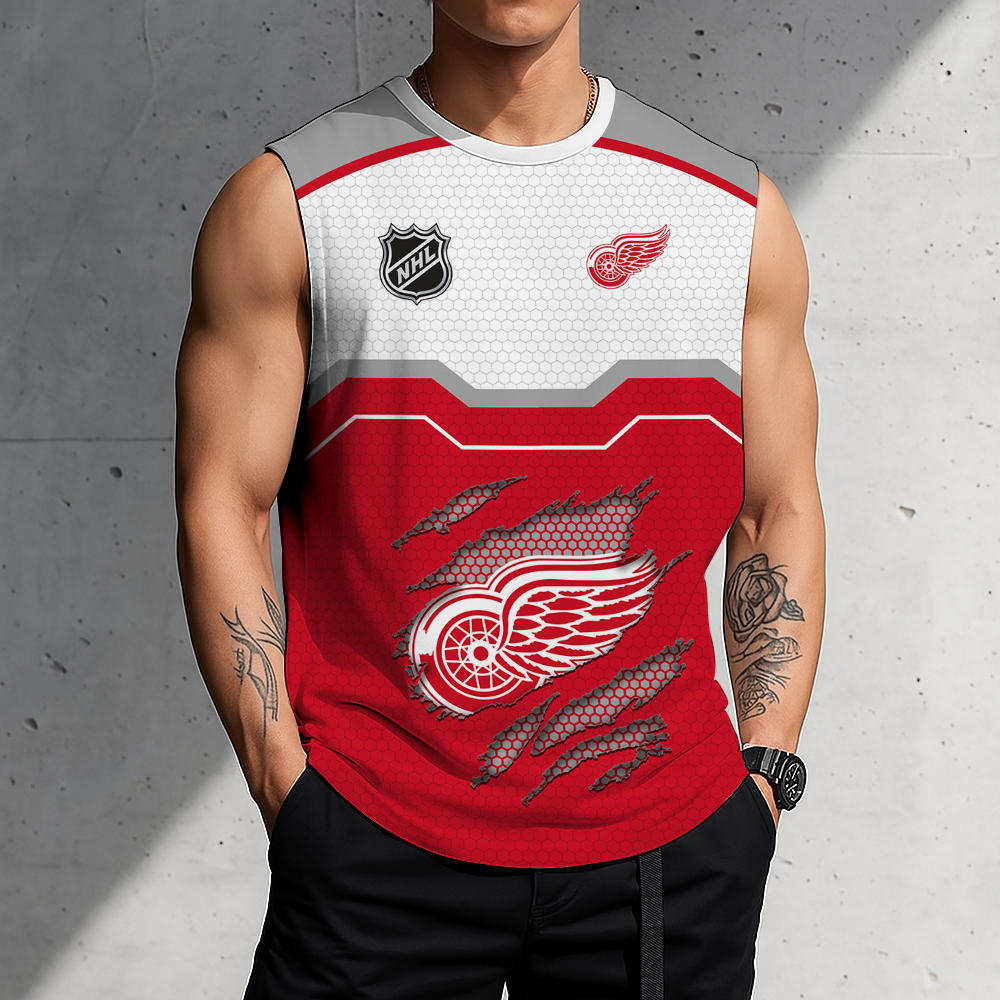 LIMITED EDITION - NEW CUSTOMIZED NHL22 DRW DETROIT RED WINGS MEN'S GYM SHIRT