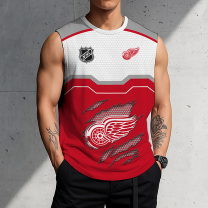 LIMITED EDITION - NEW CUSTOMIZED NHL22 DRW DETROIT RED WINGS MEN'S GYM SHIRT
