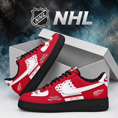 LIMITED EDITION - NEW CUSTOMIZED NHL22 DRW DETROIT RED WINGS AF1 SHOES