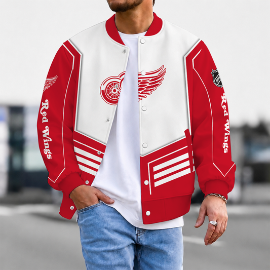 LIMITED EDITION - NEW CUSTOMIZED NHL22 DRW DETROIT RED WINGS SATIN VARSITY JACKET & BASEBALL JACKET