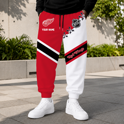 HOT DEAL - NEW CUSTOMIZED NHL22 DRW DETROIT RED WINGS SWEATPANTS