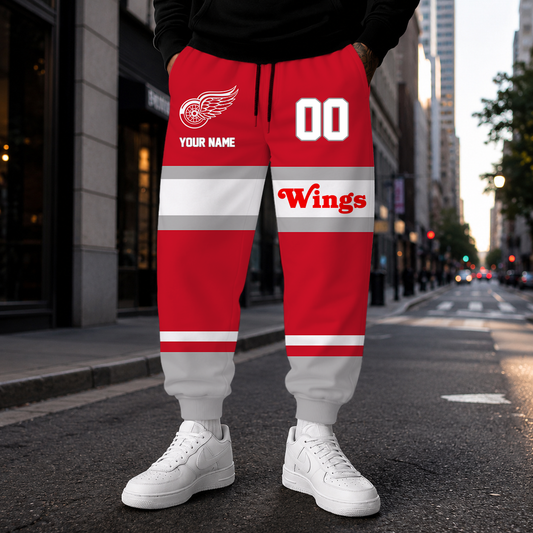 HOT DEAL - NEW CUSTOMIZED NHL22 DRW DETROIT RED WINGS SWEATPANTS