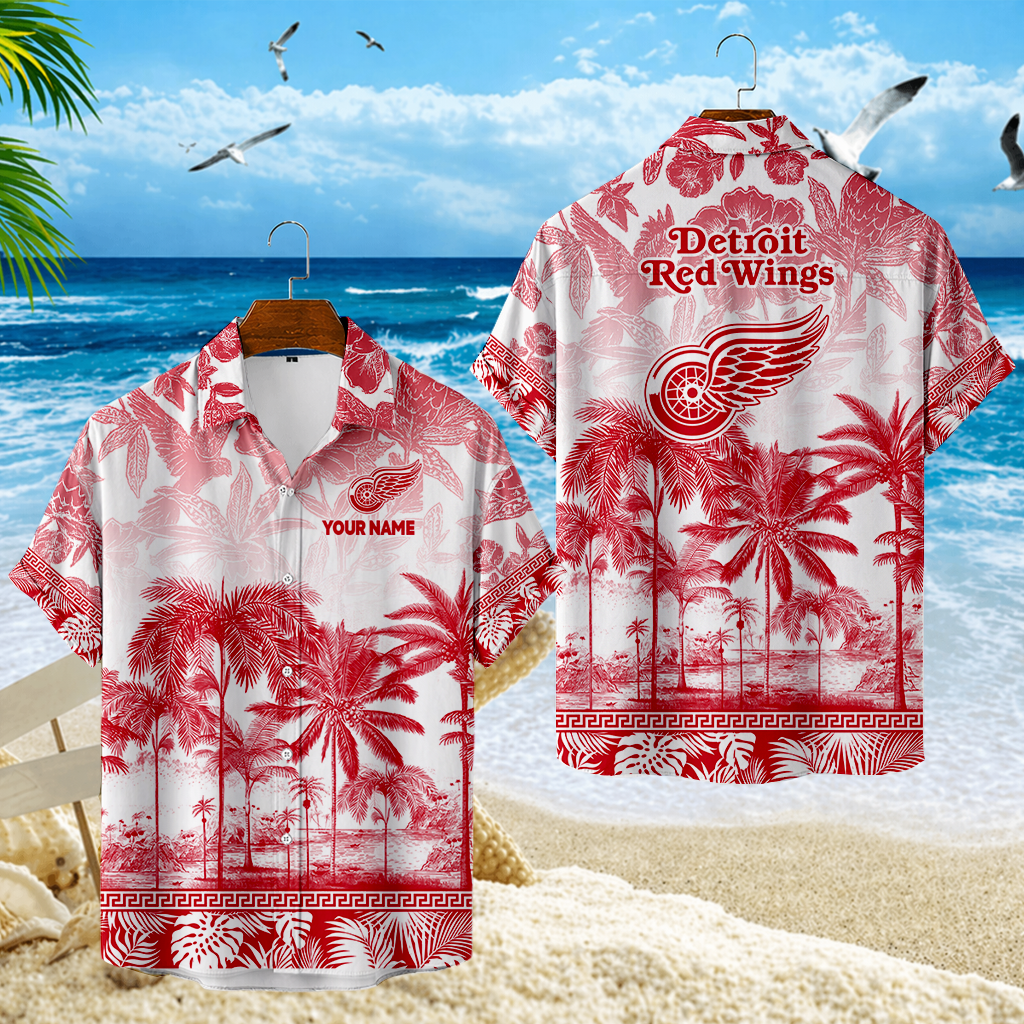LIMITED EDITION - NEW CUSTOMIZED NHL22 DRW DETROIT RED WINGS UNISEX HAWAIIAN SHIRT