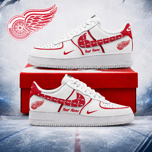 LIMITED EDITION - NEW CUSTOMIZED NHL22 DRW DETROIT RED WINGS AF1 SHOES