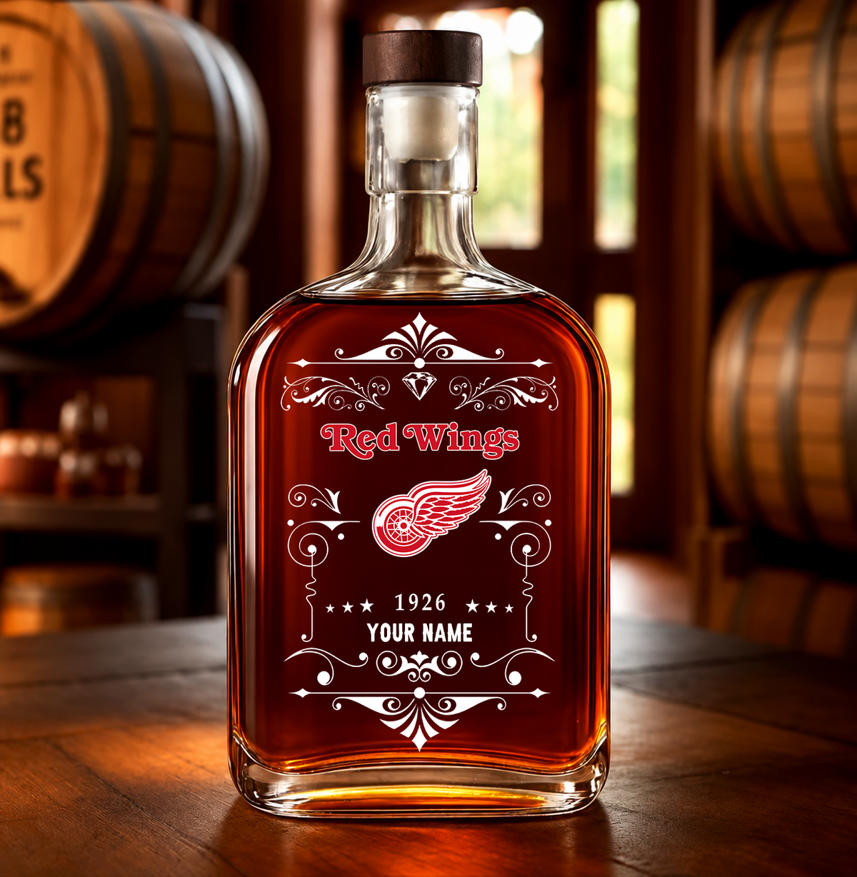 VIRAL EDITION - NEW CUSTOMIZED NHL22 DRW DETROIT RED WINGS LUXURY WHISKEY BOTTLE 450ML