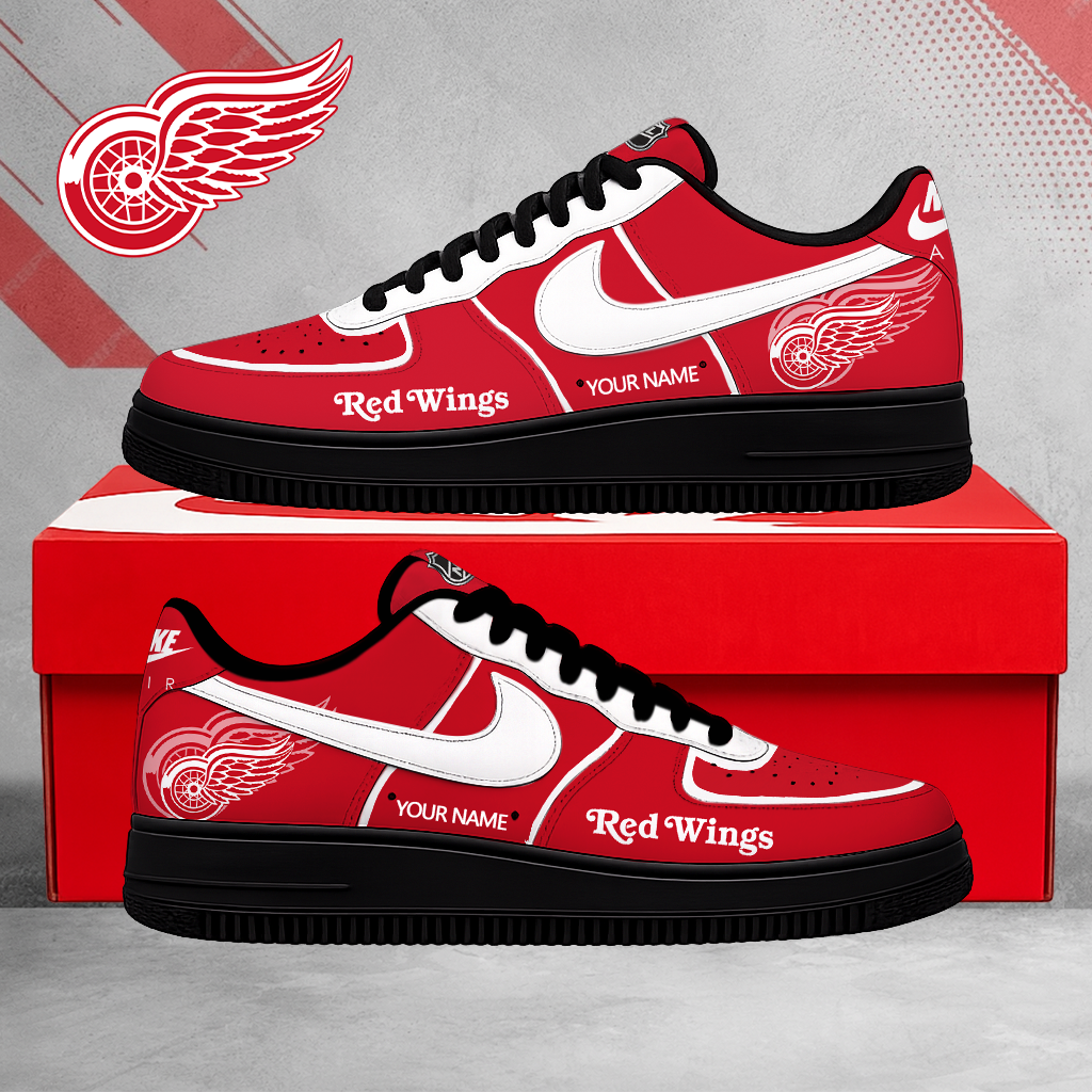 FLASH SALE - NEW CUSTOMIZED NHL22 DRW DETROIT RED WINGS AF1 SHOES