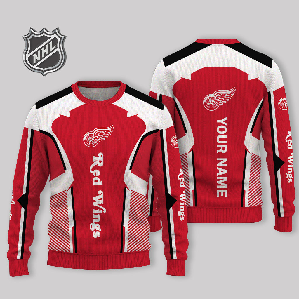FINAL SALE - NEW CUSTOMIZED NHL22 DRW DETROIT RED WINGS UGLY SWEATER