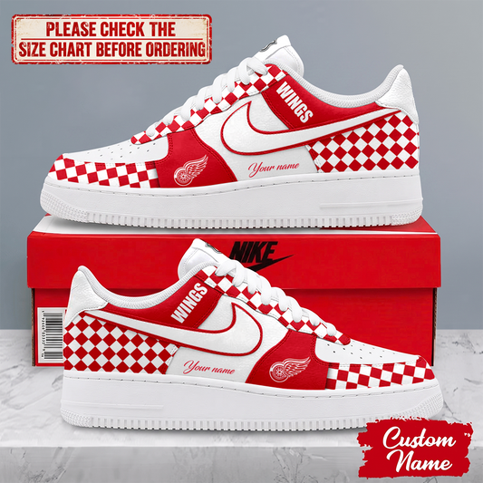 LIMITED EDITION - NEW CUSTOMIZED NHL22 DRW DETROIT RED WINGS AF1 SHOES