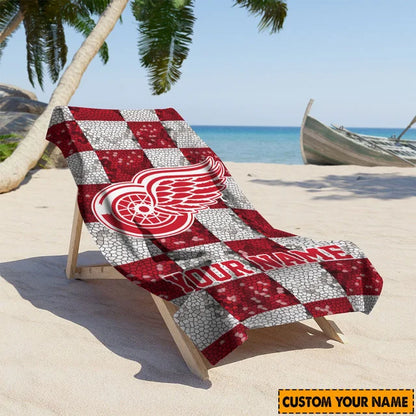 LIMITED EDITION - NEW CUSTOMIZED NHL22 DRW DETROIT RED WINGS BEACH TOWEL FOR FAN