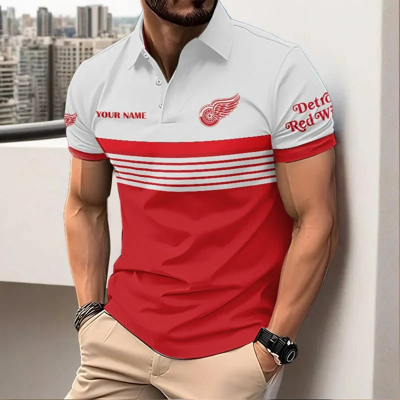 HOT DEAL - NEW CUSTOMIZED NHL22 DRW DETROIT RED WINGS POLO SHIRT, ZIP POLO SHIRT & T-SHIRTS