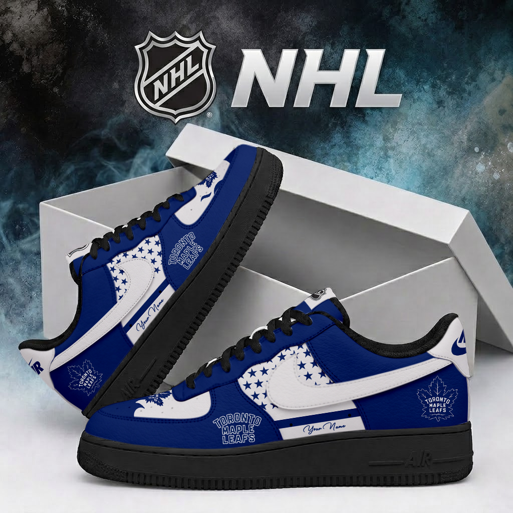 LIMITED EDITION - NEW CUSTOMIZED NHL23 TML TORONTO MAPLE LEAFS AF1 SHOES