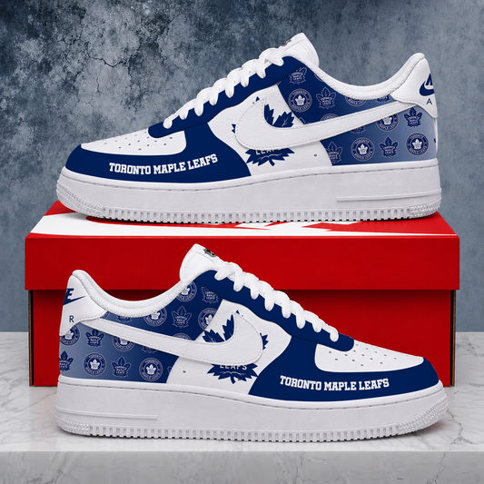 FINAL SALE - NEW CUSTOMIZED NHL23 TML TORONTO MAPLE LEAFS AF1 SHOES