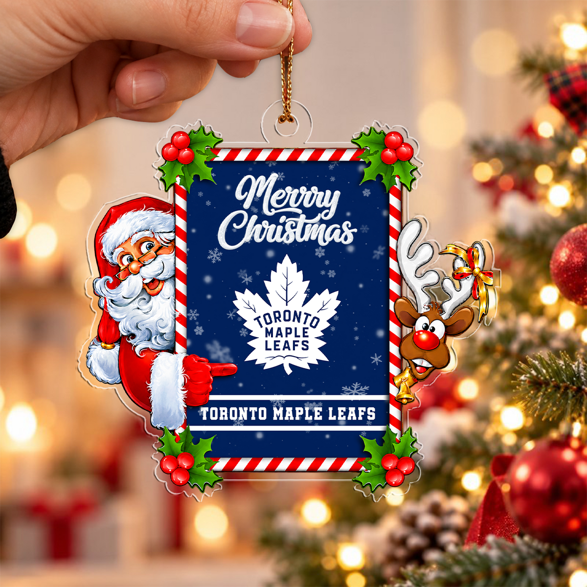 FLASH SALE - NEW CUSTOMIZED NHL23 TML TORONTO MAPLE LEAFS CHRISTMAS ACRYLIC ORNAMENT