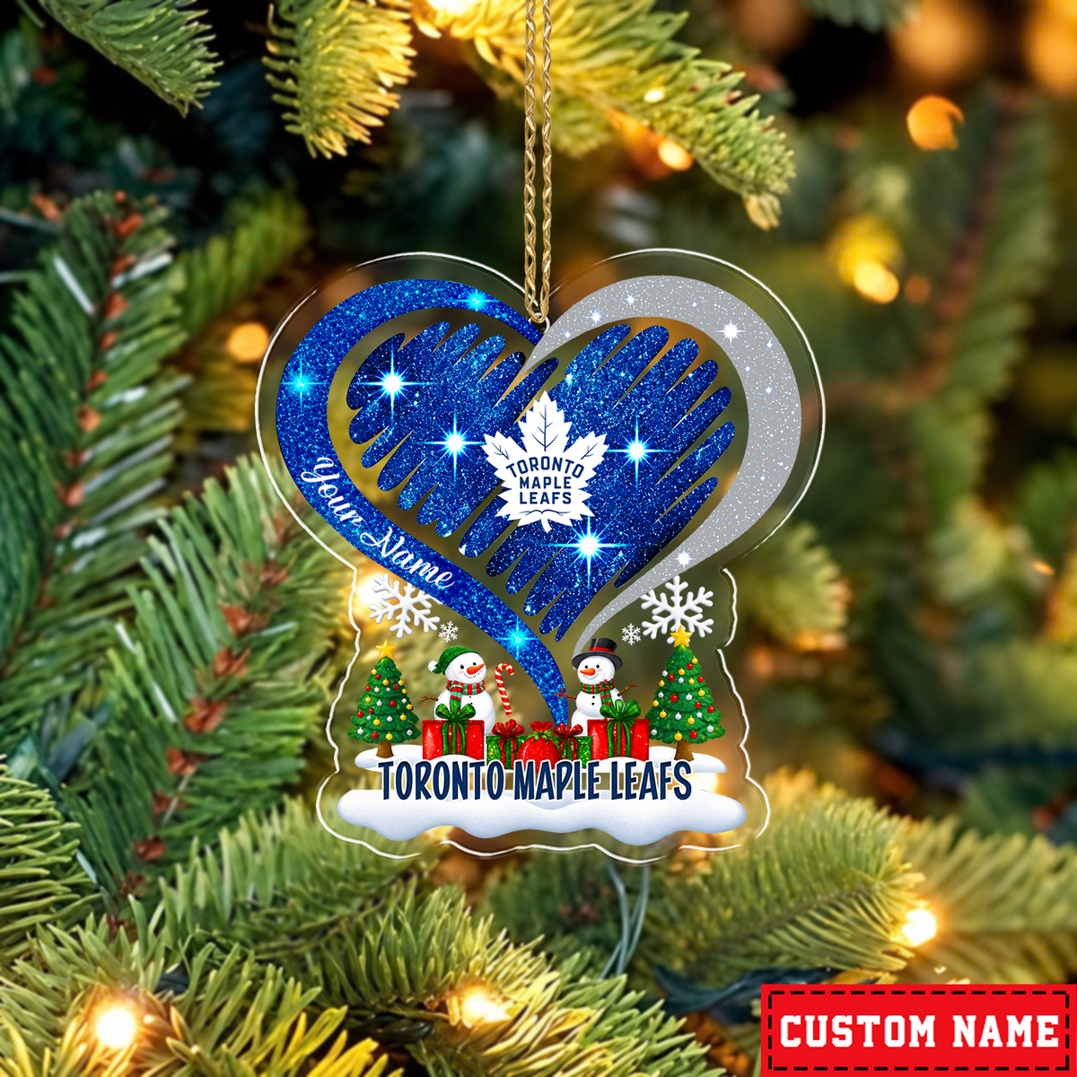 FINAL SALE - NEW CUSTOMIZED NHL23 TML TORONTO MAPLE LEAFS CHRISTMAS ACRYLIC ORNAMENT